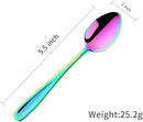 SBOMHS Teaspoons Set of 8 Coloured Coffee Spoons Stainless Steel Dessert Spoons 5.5 Inch/14 CM