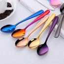 SBOMHS Teaspoons Set of 8 Coloured Coffee Spoons Stainless Steel Dessert Spoons 5.5 Inch/14 CM