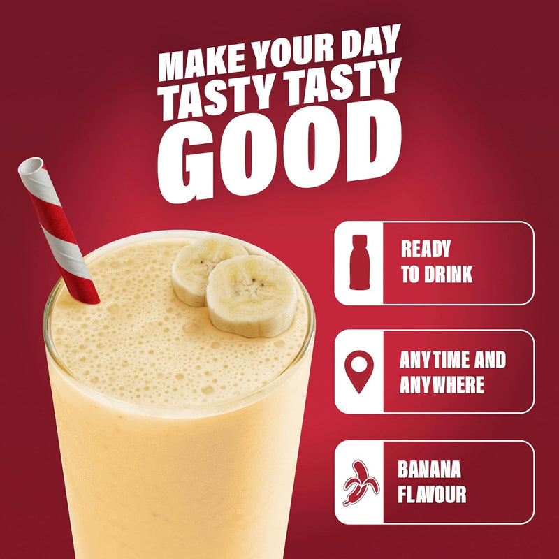 SlimFast Ready To Drink Shake, Tasty, Balanced Shake with Vitamins and Minerals, No Sugar, Banana Flavour, 6 x 325 ml Multipack