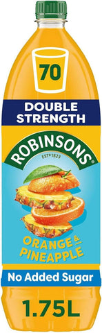 Robinsons Double Strength Orange & Pineapple No Added Sugar Fruit Squash 1.75 L