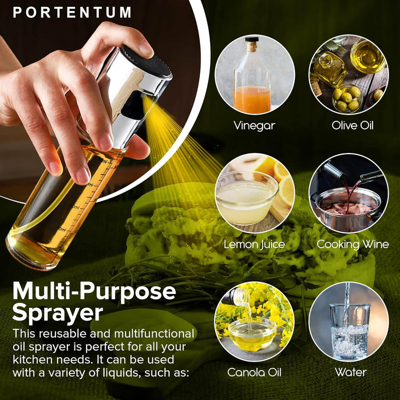 PORTENTUM Premium Oil Sprayer for Kitchen and Air Fryer 100ml Spray for Kitchen